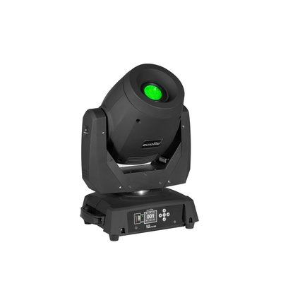 LED moving head spot with 200 W LED, rotating gobos, color wheel, prism and QuickDMX port