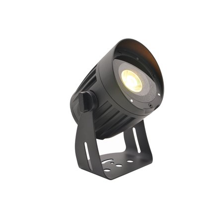 Weather-proof LED spotlight (IP65) with 18 W LED, incl. IR remote control, frost filter & ground stake