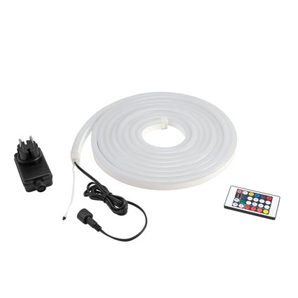 Flexibler RGB-LED-Schlauch mit 165 Effekten, Netzteil & Fernbedienung, IP44