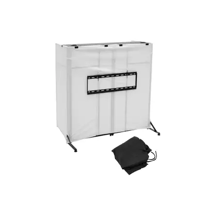 Portable DJ table (1 m) with 2x textile cover and TV mount