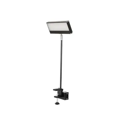 LED-Fluter mit 3 Farbtemperaturen an Auslegerarm mit Schraubklemme zur Befestigung