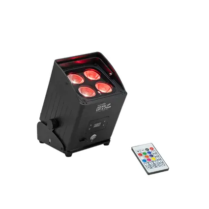IP65-Uplight mit wechselbarem Akku, RGBWA+UV-LEDs, CRMX und IR-Fernbedienung