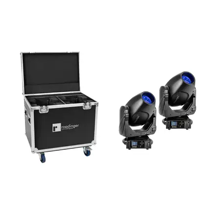FUTURELIGHT Set 2x DMH-190 Hybrid Moving-Head Spot/Beam + Flightcase mit Rollen