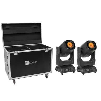 FUTURELIGHT Set 2x IP PLH-420 Moving-Head Spot/Beam + Flightcase with wheels
