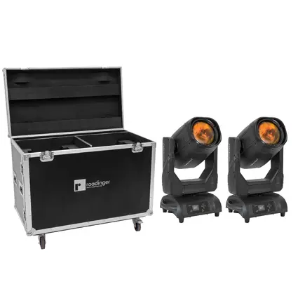 FUTURELIGHT Set 2x IP PLB-420 Moving-Head Beam + Flightcase with wheels