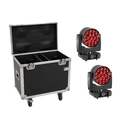 EUROLITE Set 2x LED TMH-H380 Beam/Wash/Flower Effect + Flightcase with wheels