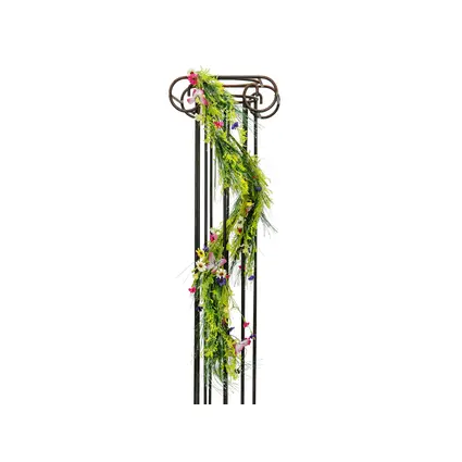 Wild flowers arranged in decorative garland