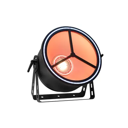 Warmweißer Retro-Scheinwerfer mit farbigen LED-Ringen