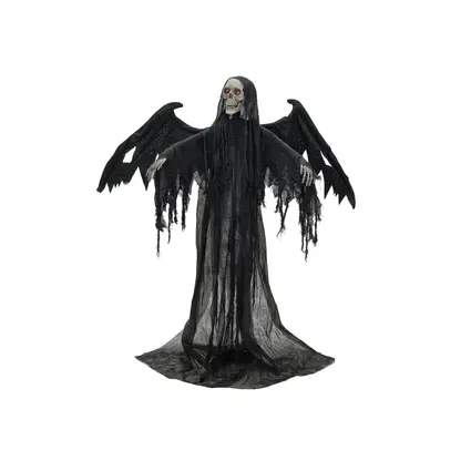 Animierte Figur Schwarzer Engel mit Licht- und Soundeffekt (Batterie- & USB-Betrieb)