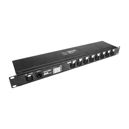 RDM-capable DMX splitter, 1in/8out with signal boost