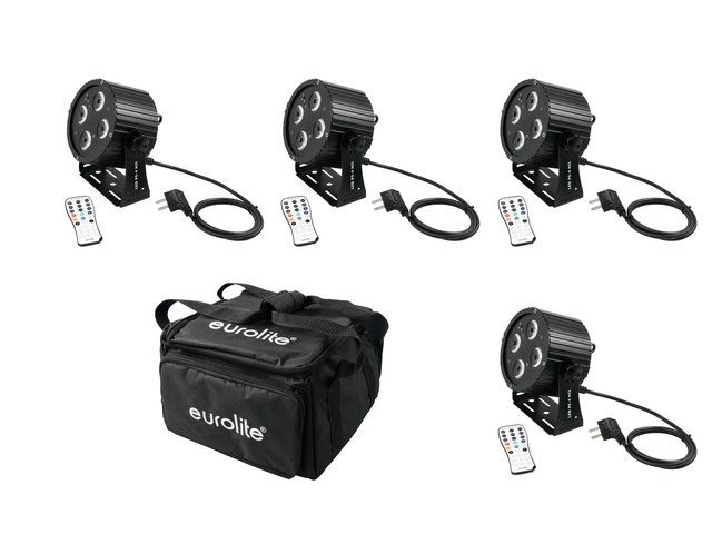 4 compact, fanless spots 12 W 6in1 LEDs with black soft bag-MainBild