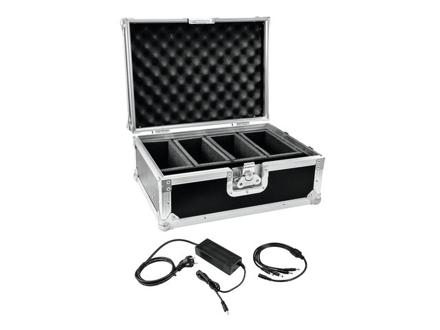 PRO flightcase for 4 AKKU Flat Lights including power supply with cable-MainBild