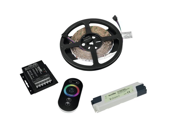 LED Strip RGB 5m, wireless remote control and Transformer 12V-MainBild