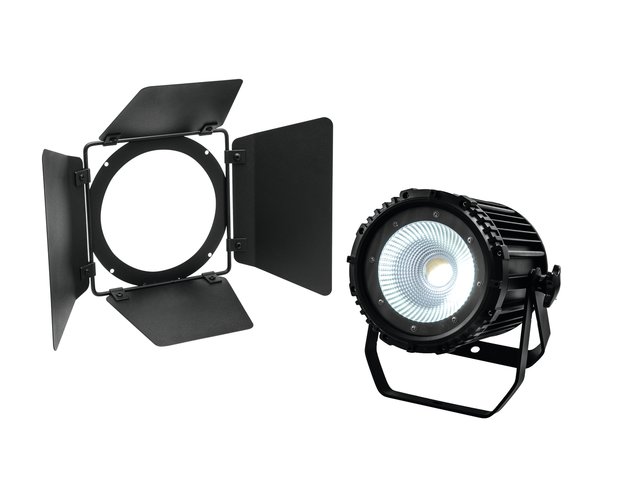 Silent spotlight with 100 W COB LED in cold white and warm white incl. barndoors-MainBild