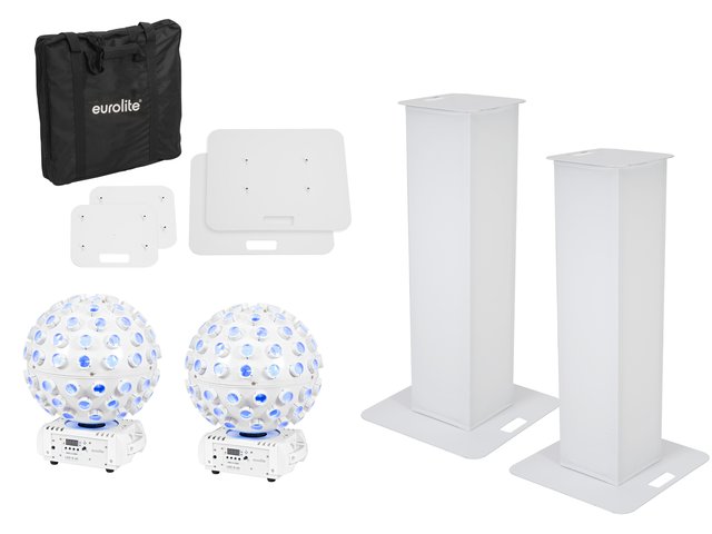 2x Stage Stand 100cm including 2x LED Beam Effect in white-MainBild