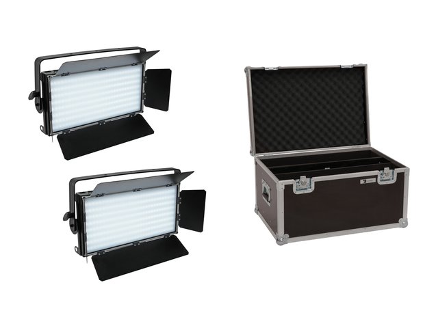 2x DMX-controlled surface light with 240 cold white and 240 warm white LEDs incl. flightcase-MainBild