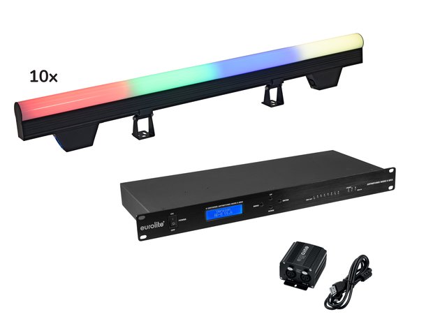 10x DMX-controllable pixel rail with RGB color mixing incl. USB interface and Art-Net interface-MainBild