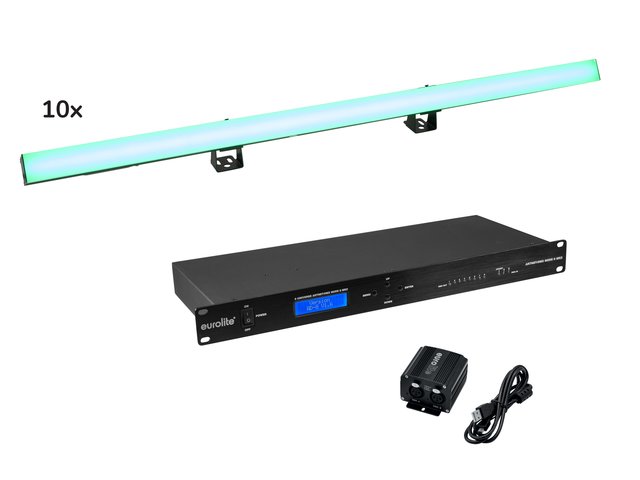 10x DMX-controllable pixel rail with RGB color mixing incl. USB interface and Art-Net interface-MainBild