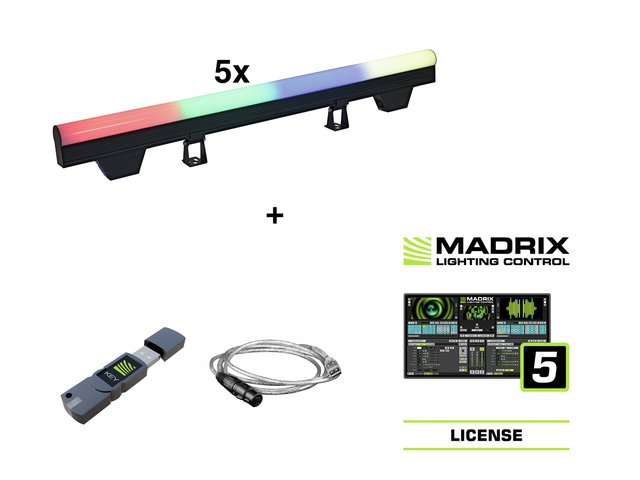 EUROLITE Set 5x LED PT-100/32 Pixel DMX Tube + Madrix Software-MainBild