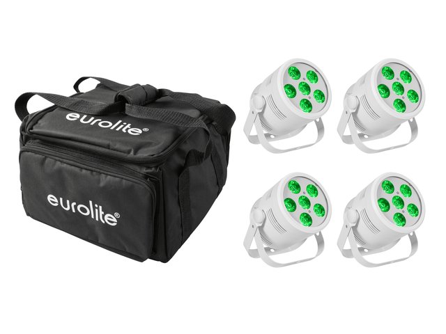 EUROLITE Set 4x LED Silent Par 6 QCL Floor ws + Soft-Bag-MainBild