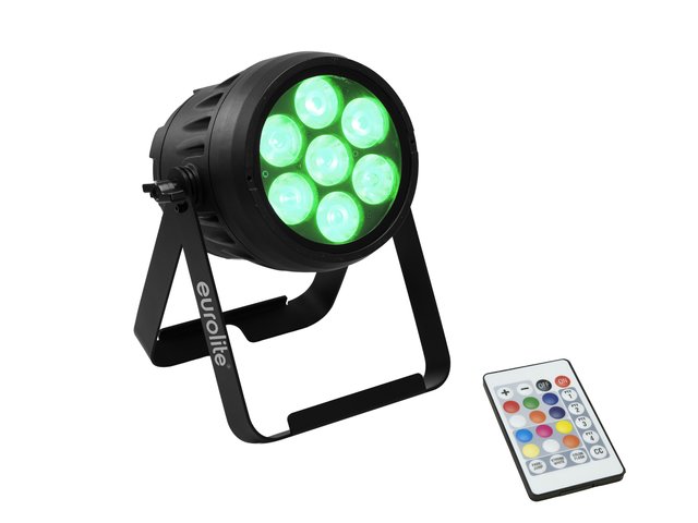 IP65 battery-powered spotlight with RGBW LEDs, WDMX, frost filters and IR remote control-MainBild