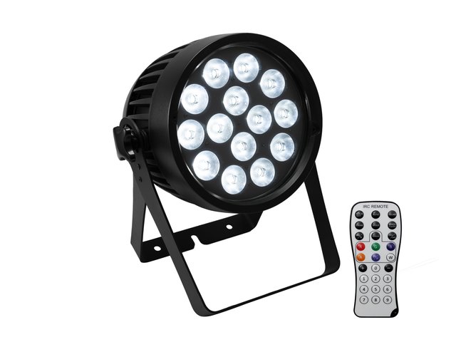 IP65 battery-powered spotlight with RGBWA+UV LEDs, QuickDMX, diffuser covers and IR remote control-MainBild