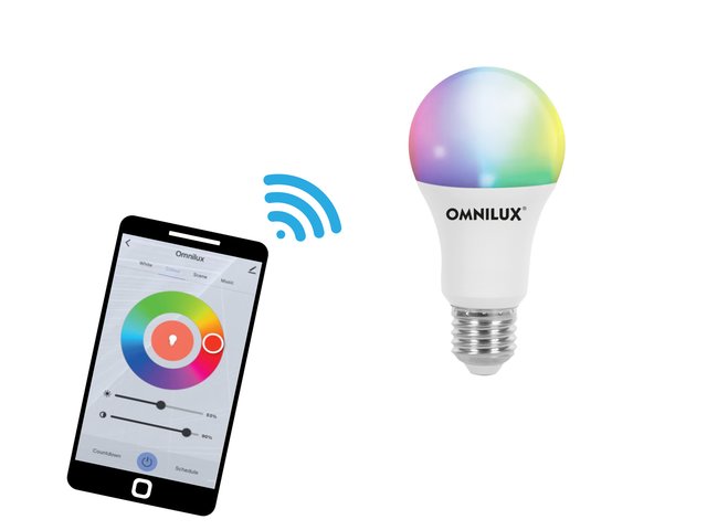 Smart WiFi bulb RGB+CCT, controlled via app, Alexa & Google Home-MainBild