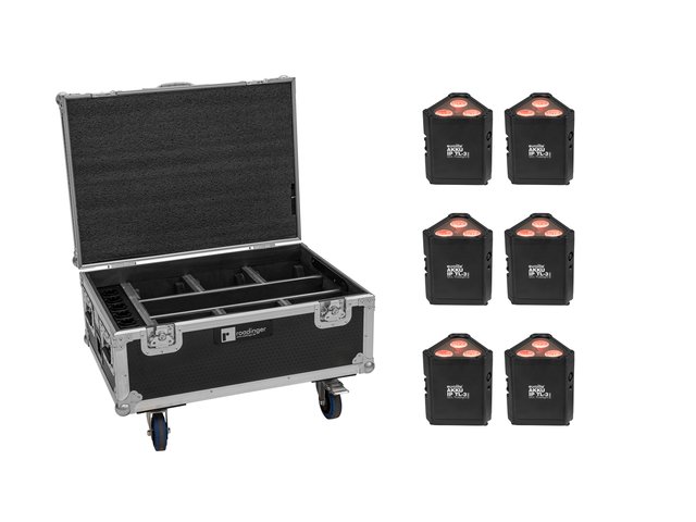 EUROLITE Set 6x AKKU IP TL-3 QCL + Case with wheels and charging function-MainBild