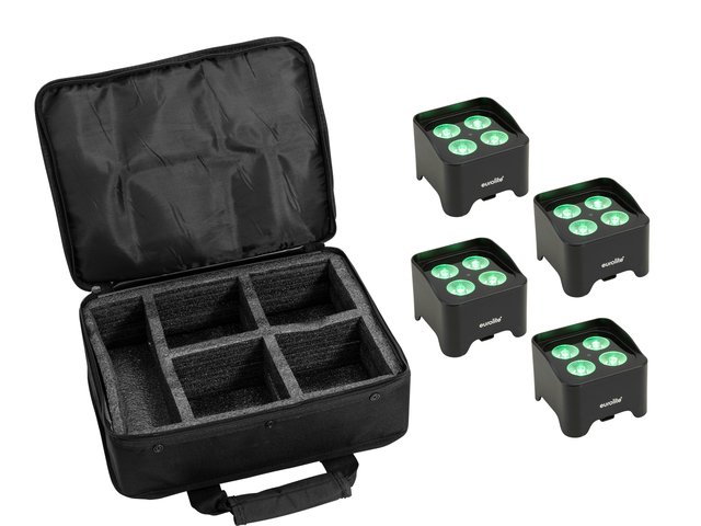 EUROLITE Set 4x AKKU Mini UP-4 QCL Spot MK2 + Soft-bag-MainBild