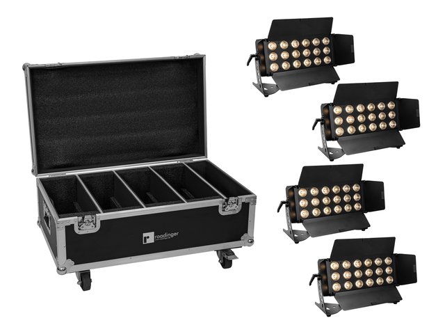 EUROLITE Set 4x LED CLS-18 QCL RGB/WW 18x7W + Flightcase with wheels-MainBild