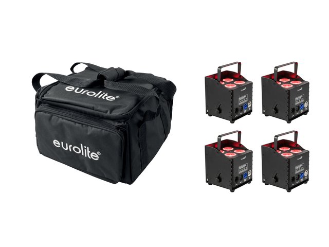 EUROLITE Set 4x AKKU UP-4 QCL Spot QuickDMX MK2 + Soft Bag-MainBild