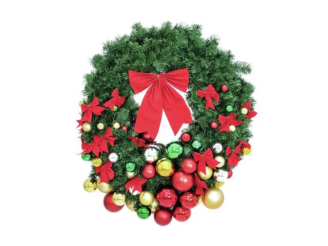 Decorated fir wreath with mounting suspension-MainBild
