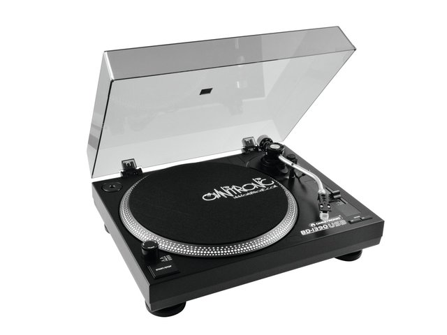 Belt drive DJ turntable with USB interface and recording software, black-MainBild
