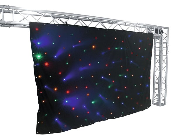 LED curtain with 120 LEDs RGB+yellow and compatible DMX controller (3 x 2 m)-MainBild