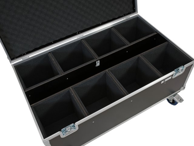 Flightcase 8 x LED IP PAR 7x8W QCL 7x9W SCL à roulettes roadinger