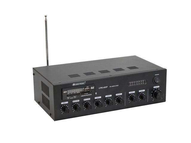 PA mono mixing amplifier with MP3 player and IR remote control, Bluetooth, 40 watts-MainBild