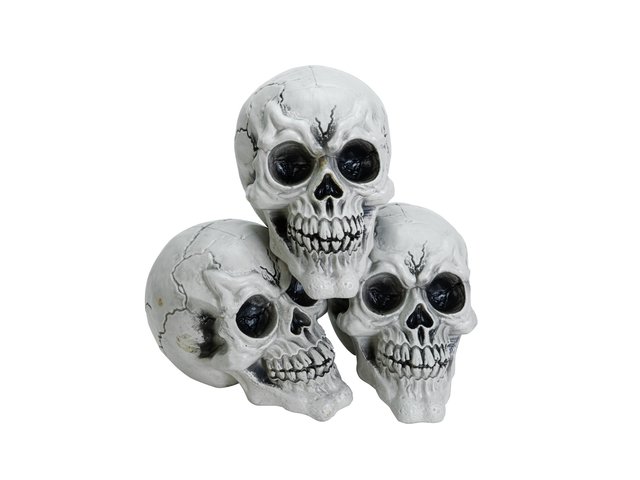 Skulls in a set of 3 as scary decorations-MainBild