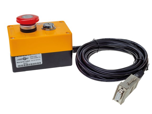 Safety Box with button incl. 5 m cable, DB9/RS232-to-RJ45-(Ethernet)-Adapter and key-MainBild