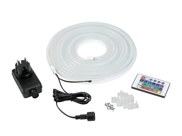 Flexible light tube with 360 RGB LEDs, 24V adapter & remote control, IP44, 730 lm-MainBild