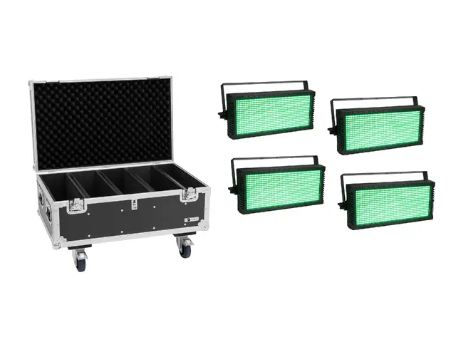 EUROLITE Set 4x LED Strobe SMD PRO 864 DMX RGB + Flightcase-MainBild