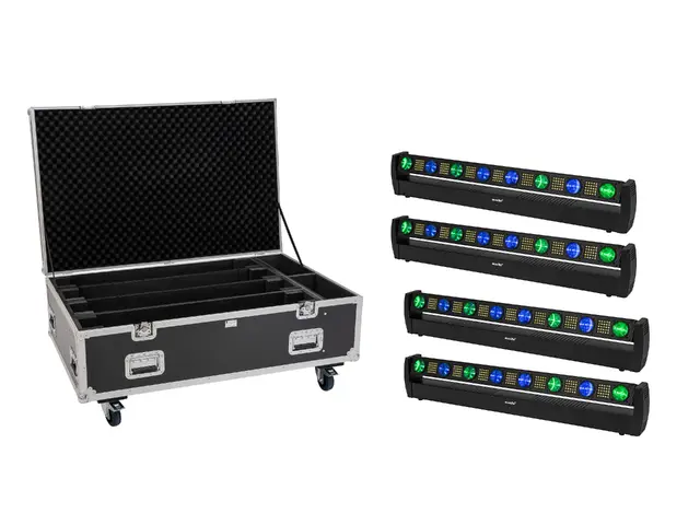 EUROLITE Set 4x LED BAR-8 SWING QCL bar + Flightcase with wheels-MainBild