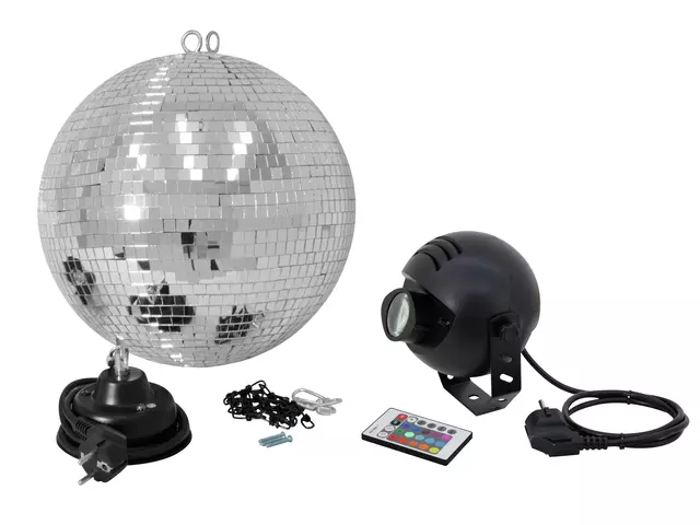 EUROLITE Kit de boule à facettes 30 cm et spot LED