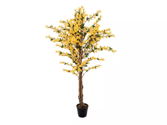 Forsythienbaum mit 3 Stämmen, Kunstpflanze, gelb, 150cm - europalms
