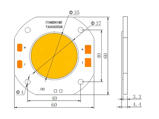  LED COB 250W 3000K LED PFE-250 3000K Profile Spot (TX-6060W250D180CUY)-MainBild