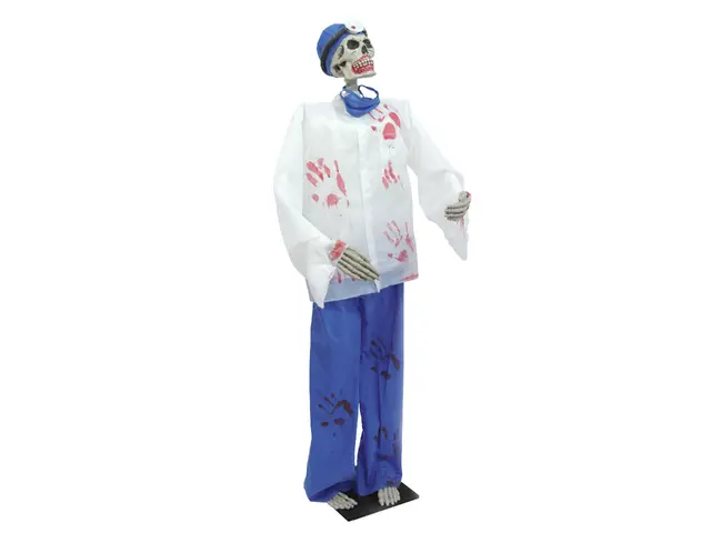 Standing figure: scary surgeon with glowing eyes-MainBild