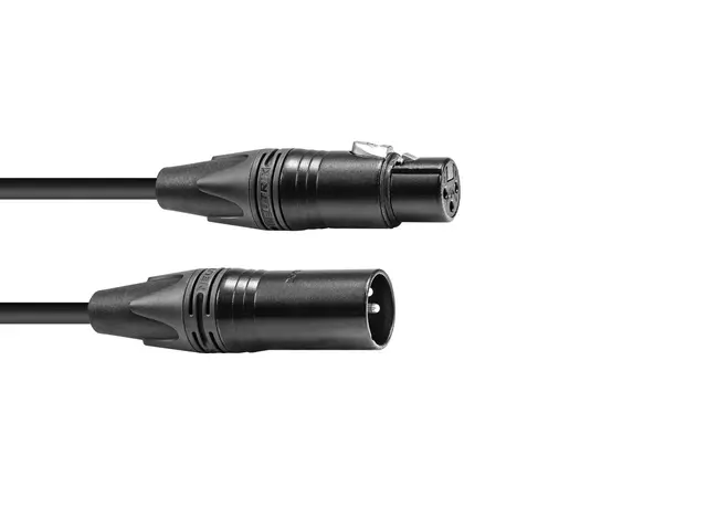 DMX cable XLR 3pin 1m bk Neutrik black connectors - psso