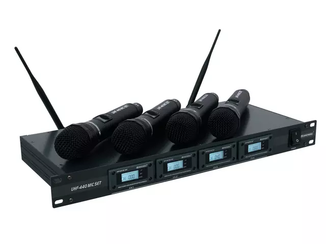 Système de microphone sans fil UHF-304 4 canaux 823-832/863-865 MHz -  omnitronic