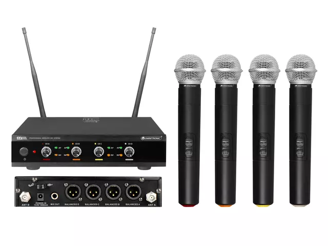 OMNITRONIC UHF E4 Wireless Mic System 823.6 826.1 828.6 831.1MHz