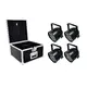 4x PAR-56 Spot with 9 x 8 W 4in1 LED and RGBW color mixing including PRO flightcase-Bild-1