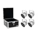 4x PAR-56 Spot with 9 x 10W 6in1 LED and RGBAW+UV color mixing including flightcase-Bild-1